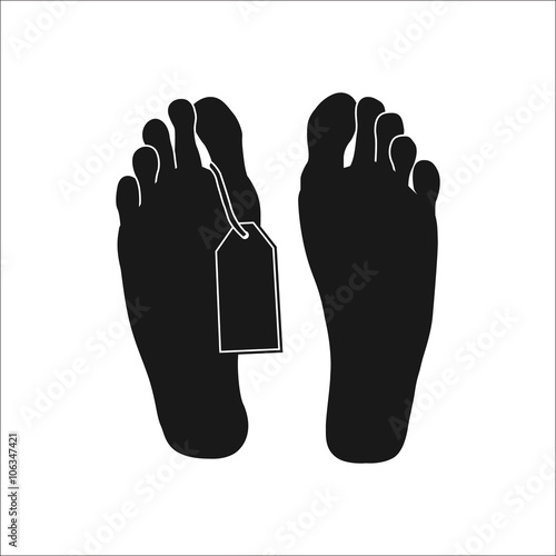 Dead man tag morgue simple icon on white  background