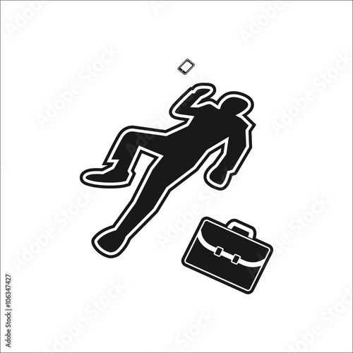 Scene of the crime dead body simple icon on white background