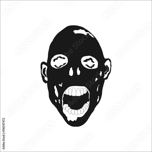 Scary mummy face simple icon on white  background