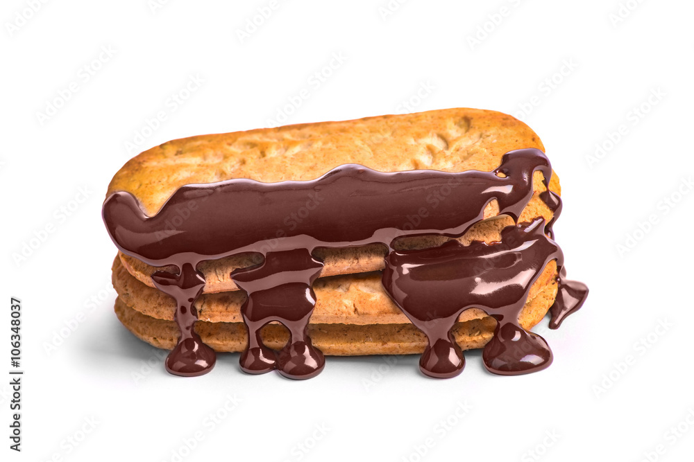 cookies with chocolate cream isolated on white cookies with chocolate cream isolated on white
