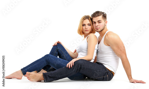 Young couple in love sittin...