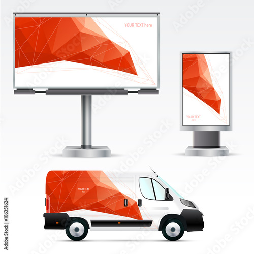 Template outdoor advertising on the car, billboard and citylight.