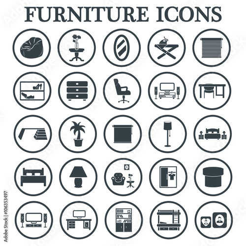 furniture icons set