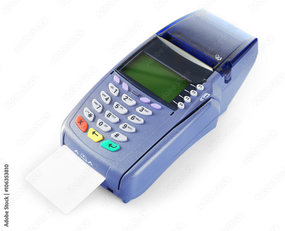 Bank terminal, isolated on white Bank terminal, isolated on white