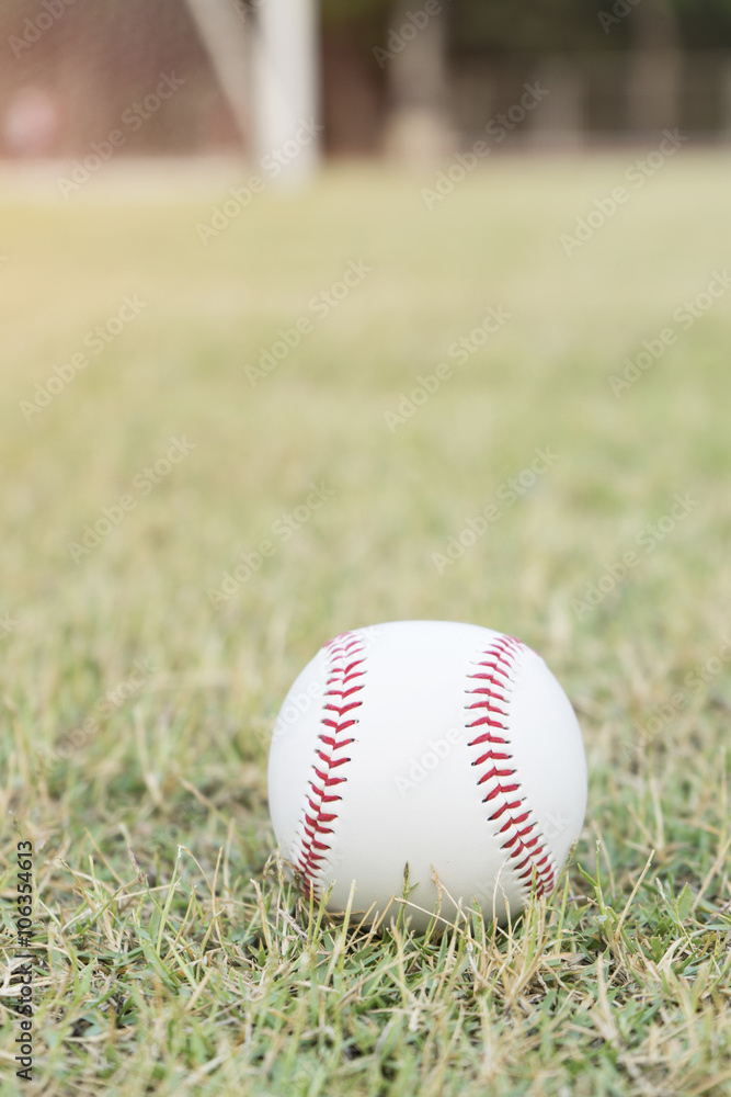 Baseball on the infield chalk line