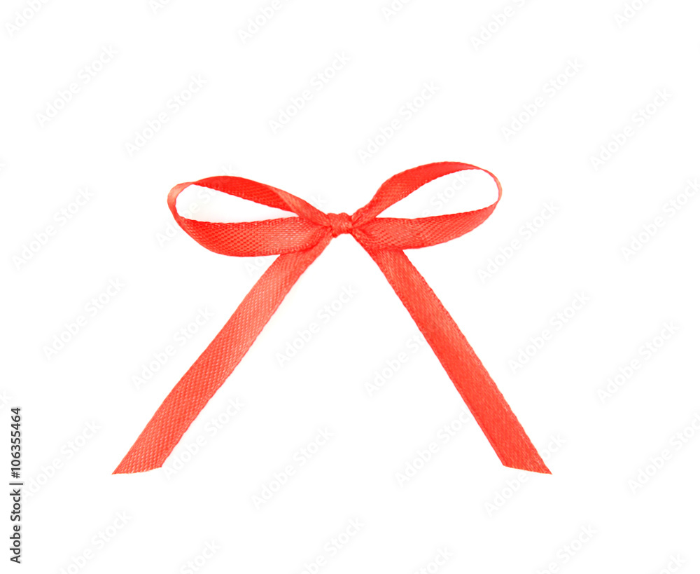 Red ribbon bow isolated on white Red ribbon bow isolated on white