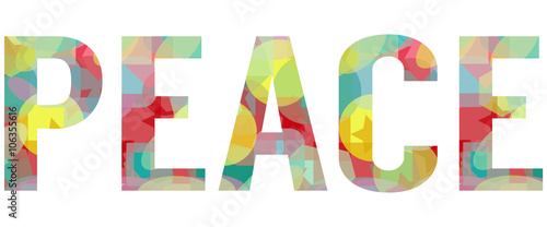 transparent abstract word peace, isolated symbol