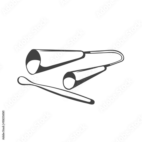Agogo.  traditional brazilian capoeira music instrument. hand drawing black and white style