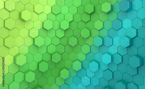 Abstract of hexagons random level color background. 
