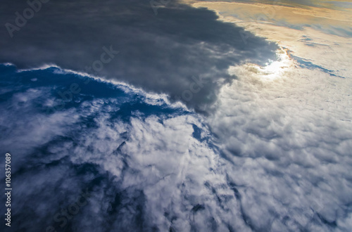 Dramatic sky from above end of the day