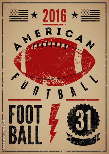 American football typographical vintage grunge style poster. Retro vector illustration.
