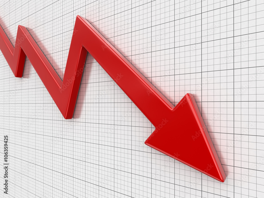 3d arrow downwards. Image with clipping path 3d arrow downwards. Image with clipping path