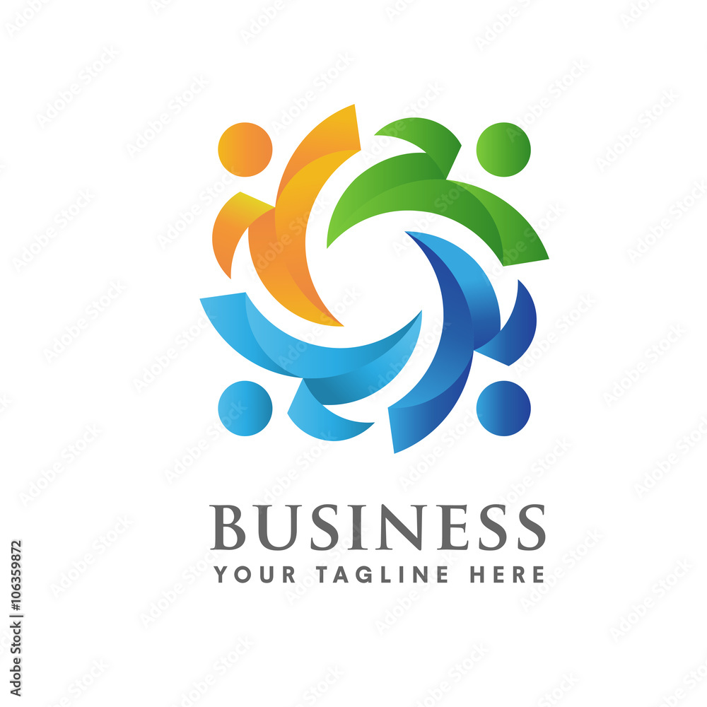 Fototapeta premium Teamwork and social community Logo