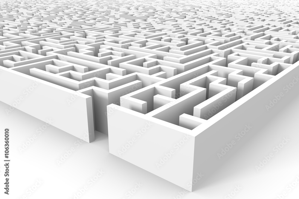 Fototapeta premium huge white maze structure with entrance