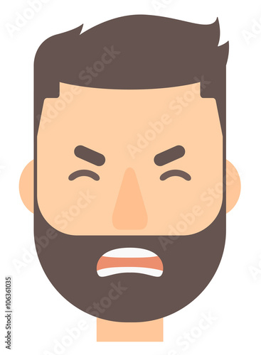 Screaming aggressive man.