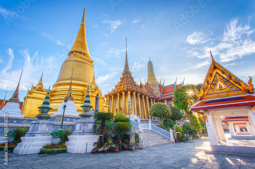 Wat Phra Kaew Ancient temple in bangkok Thailand photo