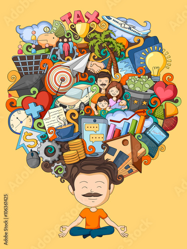 Dream and thought of young man