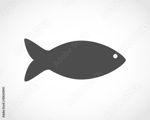 Flat fish icon - vector illustration.
