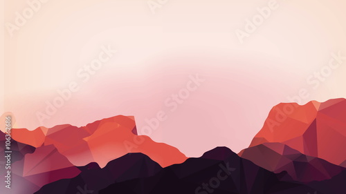 Digital Geometric Mountain Landscape Loop
