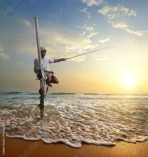 Fisherman at sunset