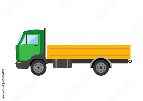 Tripper truck vector icon isolated  Autotruck .Building machine.