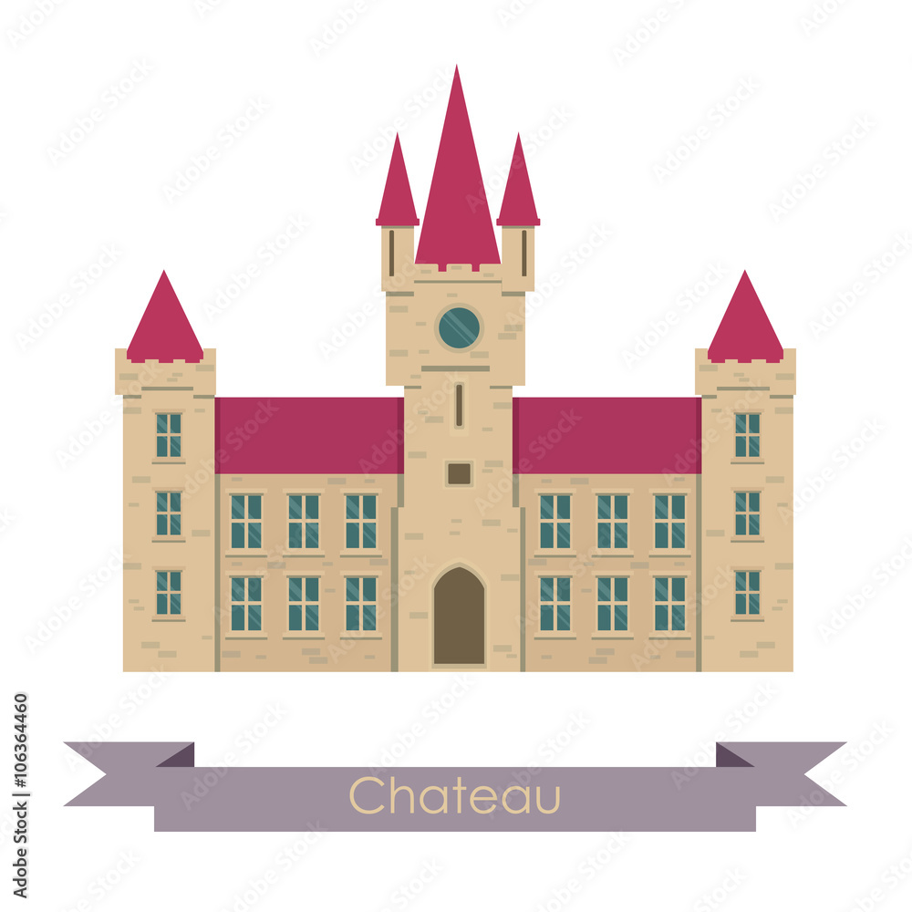 Vector chateau illustration.