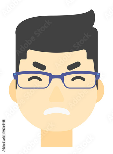 Screaming aggressive man.