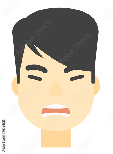 Screaming aggressive man.