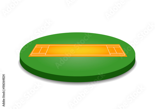 Cricket pitch illustration. Cricket pitch on white background. Cricket pitch vector. Pitch illustration. Cricket pitch isolated vector