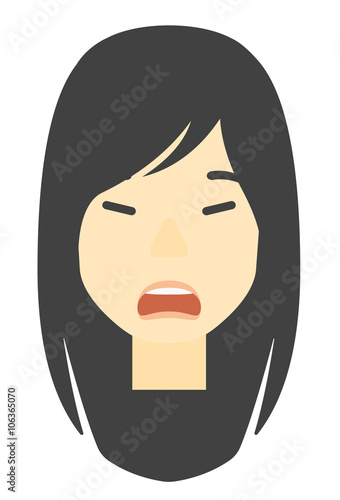 Screaming aggressive woman.