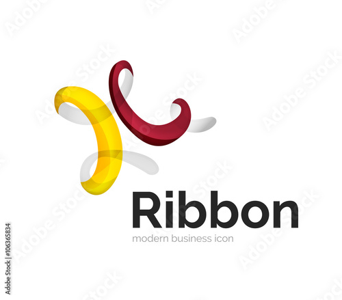 Modern vector ribbon logo
