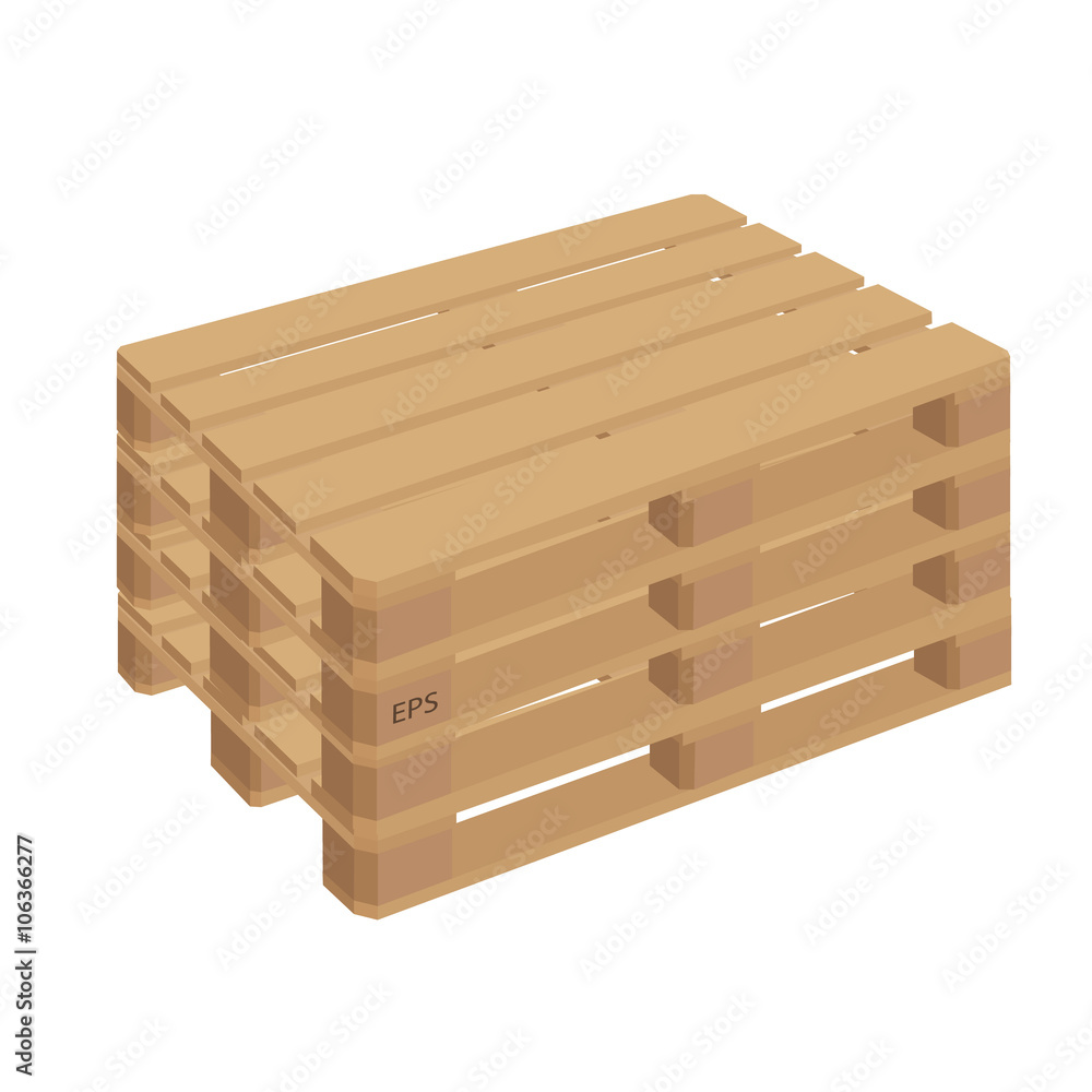 Wooden Pallets Isolated Vector Wooden Pallet Illustration In