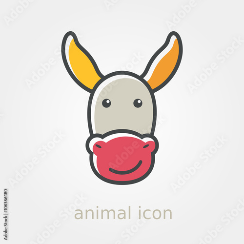 Donkey icon. Farm animal vector illustration