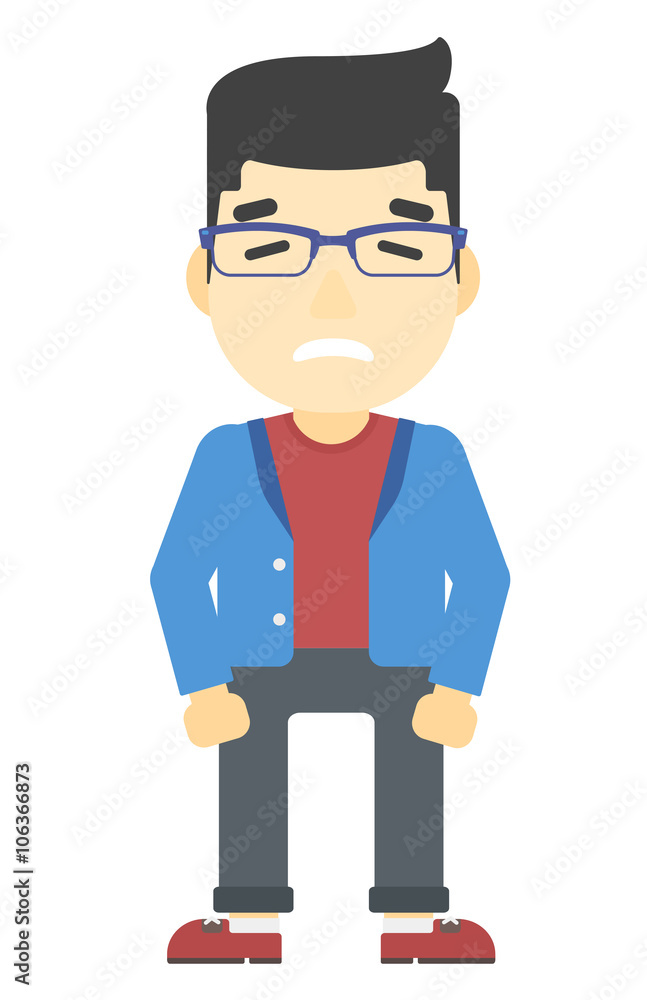 Embarrassed hipster man.