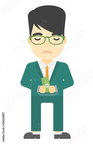 Man handcuffed for crime.