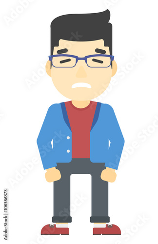 Embarrassed hipster man.