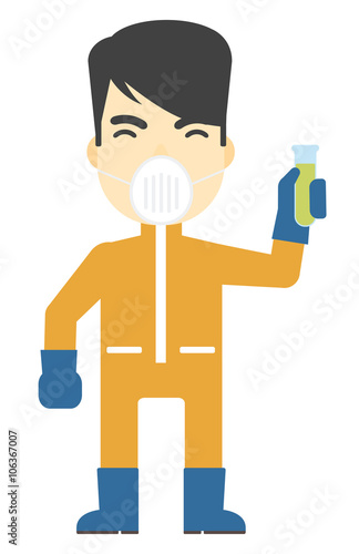 Laboratory assistant with test tube.