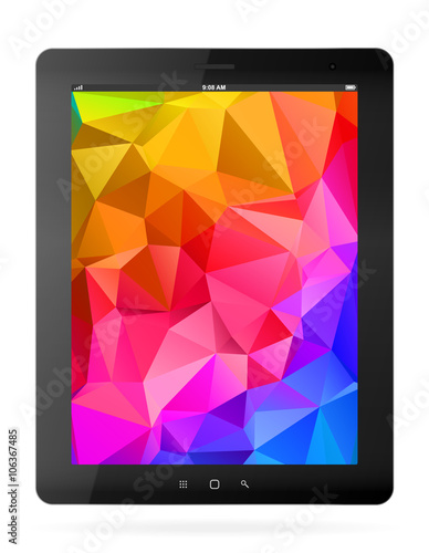 Vector black tablet pc on white background