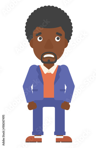 Embarrassed hipster man.