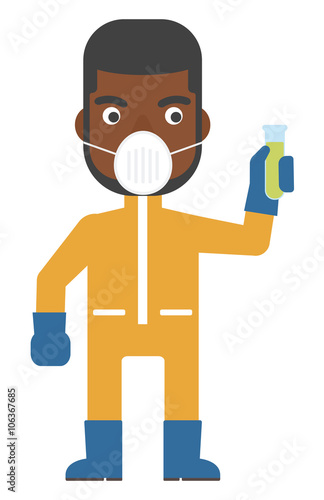 Laboratory assistant with test tube.