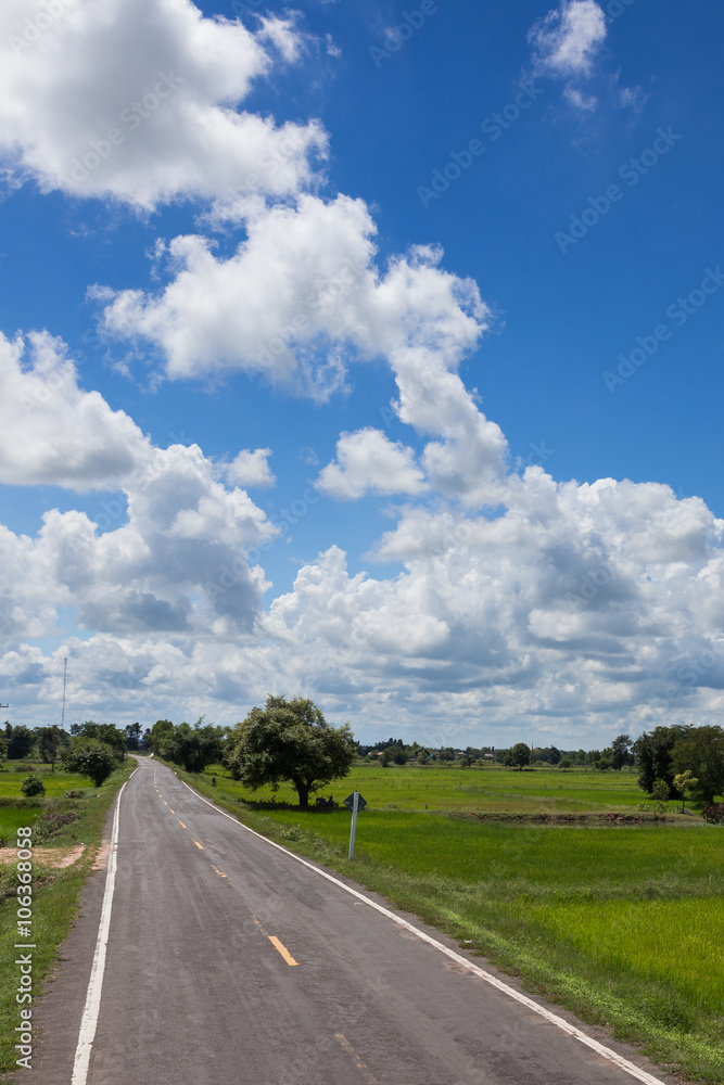 bright blue sky