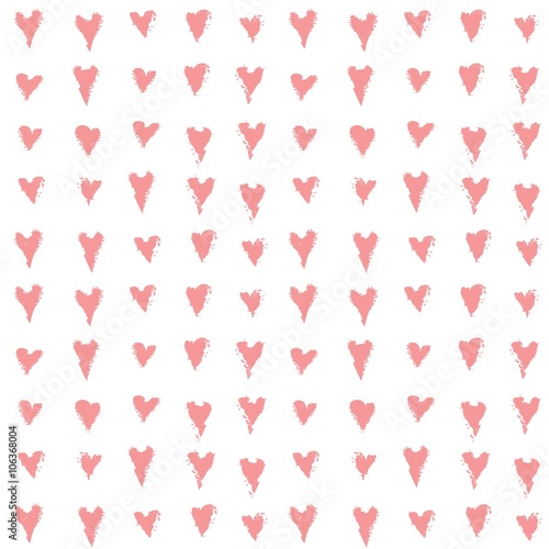 Vector hearts seamless pattern. Hand drawn hearts for Valentine's greeting cards and wallpaper