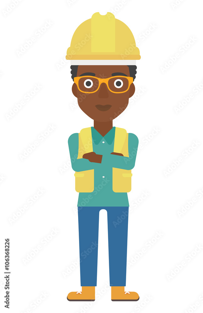 Friendly builder with arms crossed. Friendly builder with arms crossed.