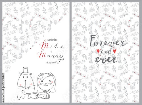 Doodle line design of web banner template with outline cartoon wedding icons. Wedding invitation and wedding card