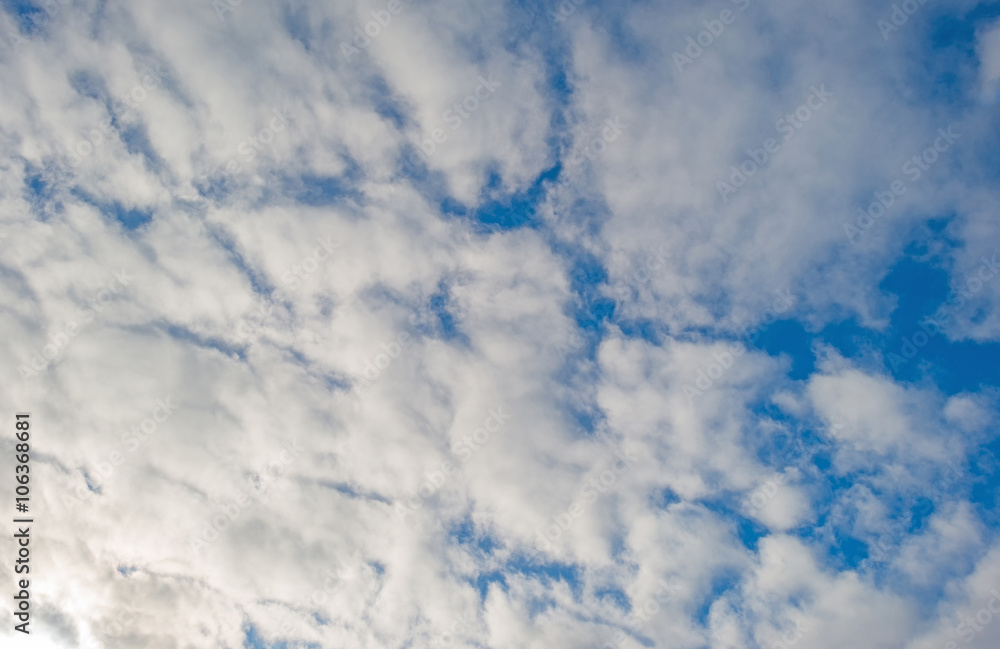 Clouds in a blue sky in winter Clouds in a blue sky in winter