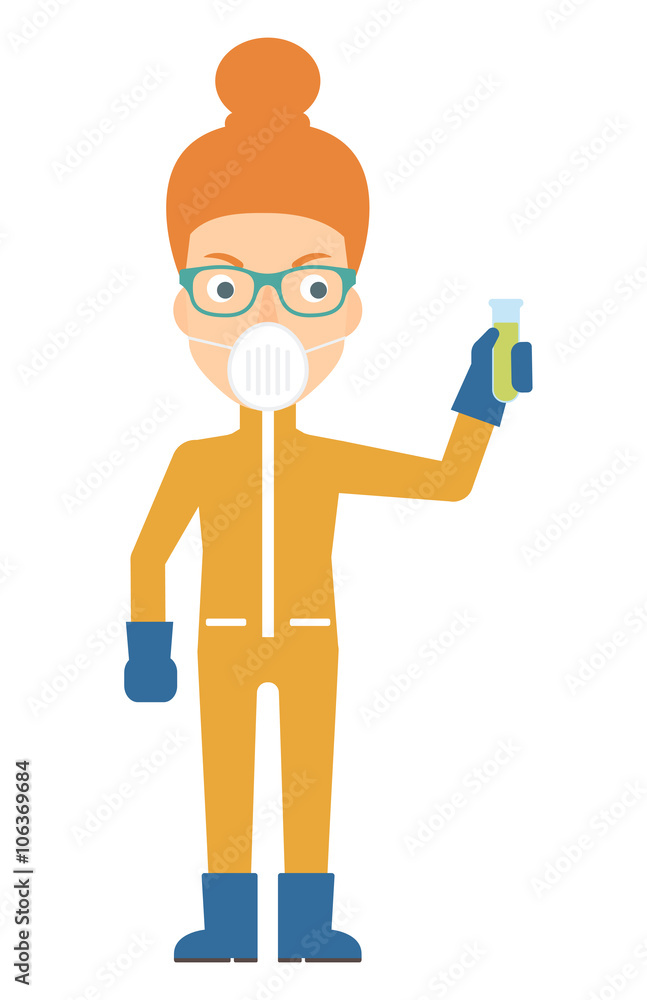 Laboratory assistant with test tube. Laboratory assistant with test tube.