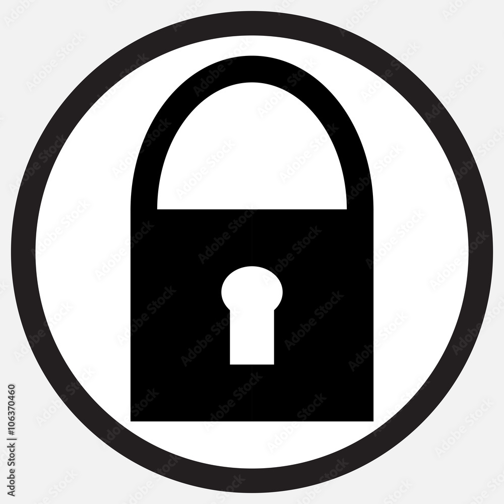 Padlock icon black white monochrome Padlock icon black white monochrome