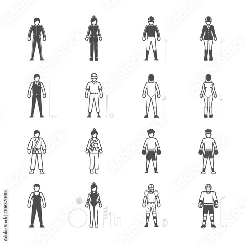 People and Sport Player icon set