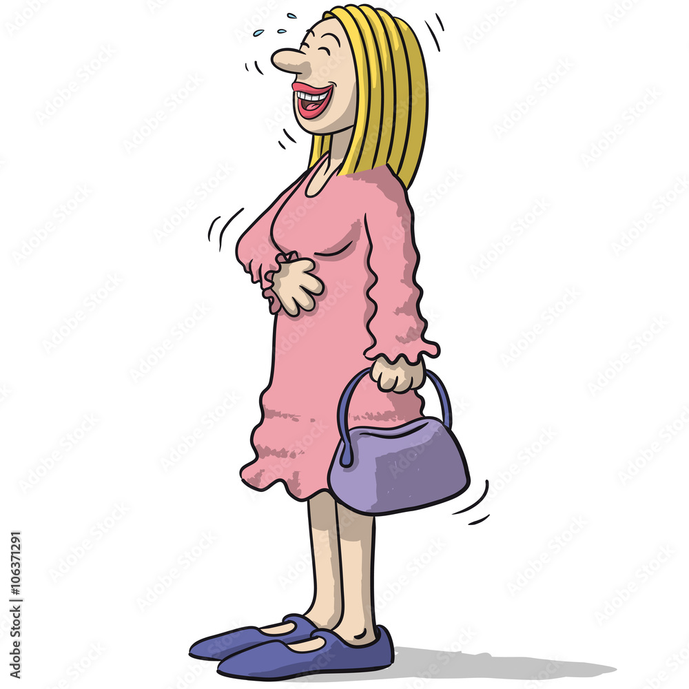 a female character with funny smile a female character with funny smile