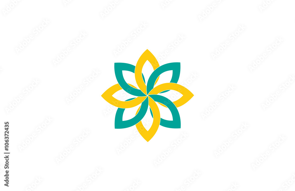star circle leaf flower logo star circle leaf flower logo